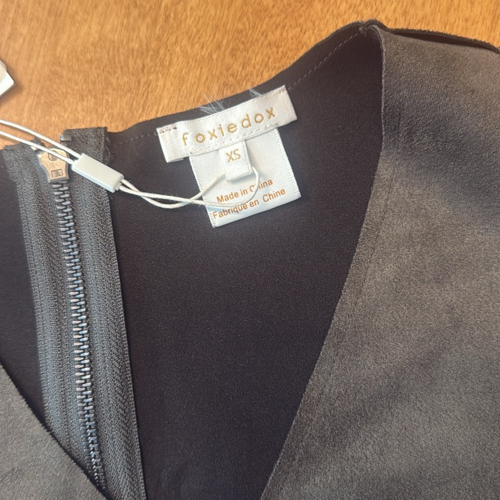 FOXIEDOX crop faux suede top - Picture 2 of 3